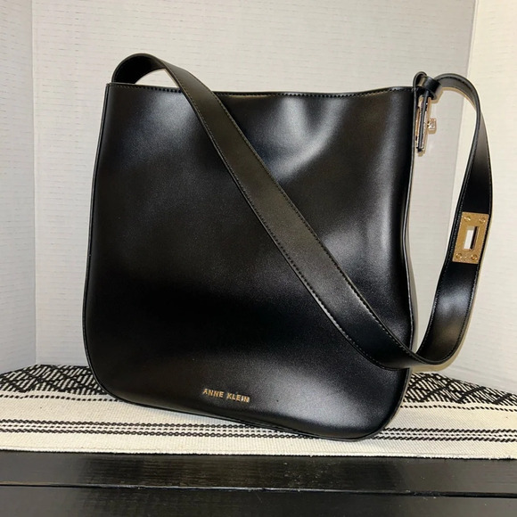 NWOT Anne Klein black leather bag - Picture 2 of 5